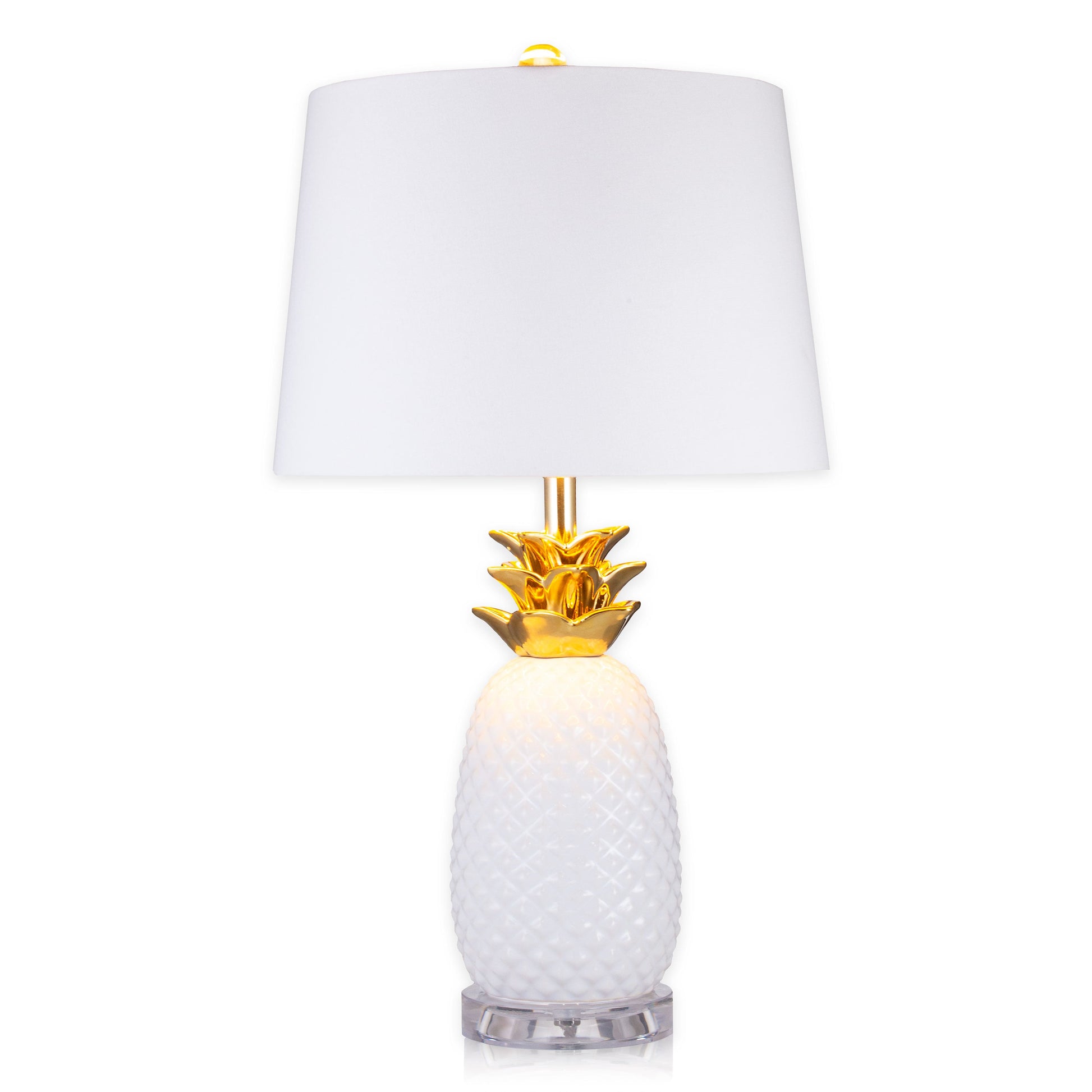 Pier 1 Pineapple White And Gold Ceramic Table Lamp - The Home Resolution