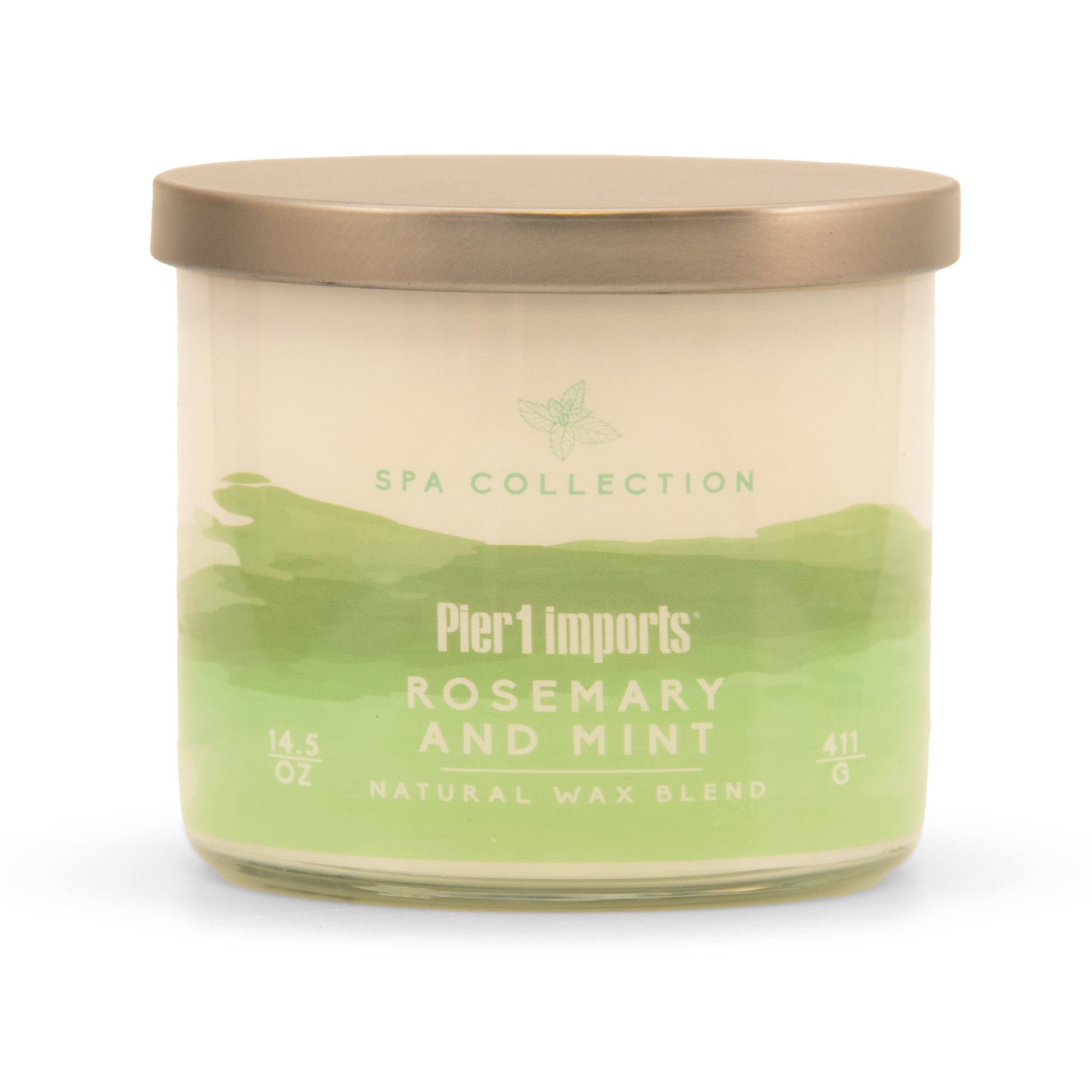 Pier 1 Spa Collection Rosemary & Mint Filled 3-Wick Candle - The Home Resolution