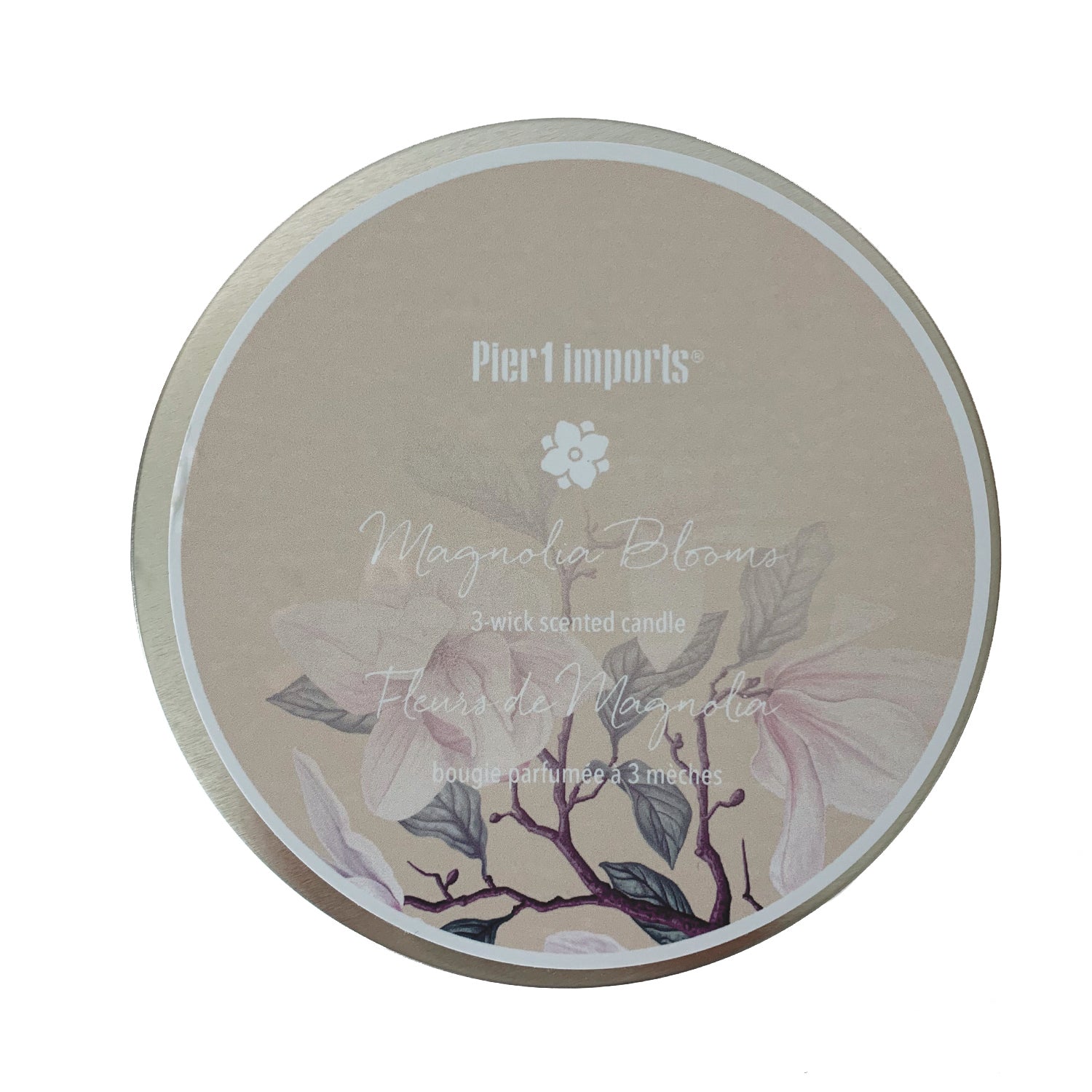Pier 1 Magnolia Blooms 14oz Filled 3-Wick Candle - The Home Resolution