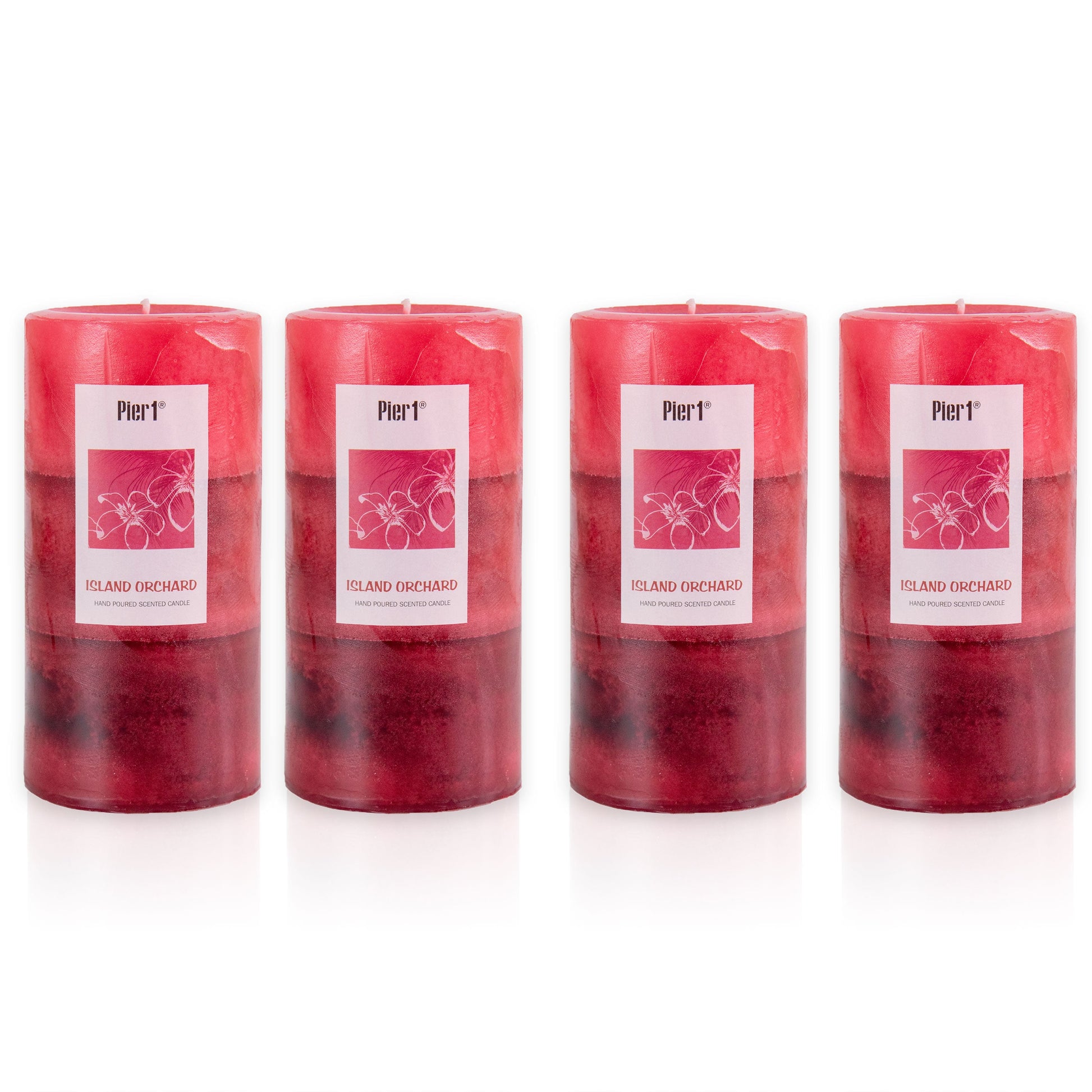 Pier 1 Island Orchard 3x6 Layered Set of 4 Pillar Candles - The Home Resolution