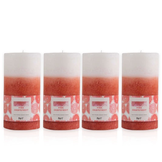 Pier 1 Pink Champagne 3x6 Layered Set of 4 Pillar Candles - The Home Resolution