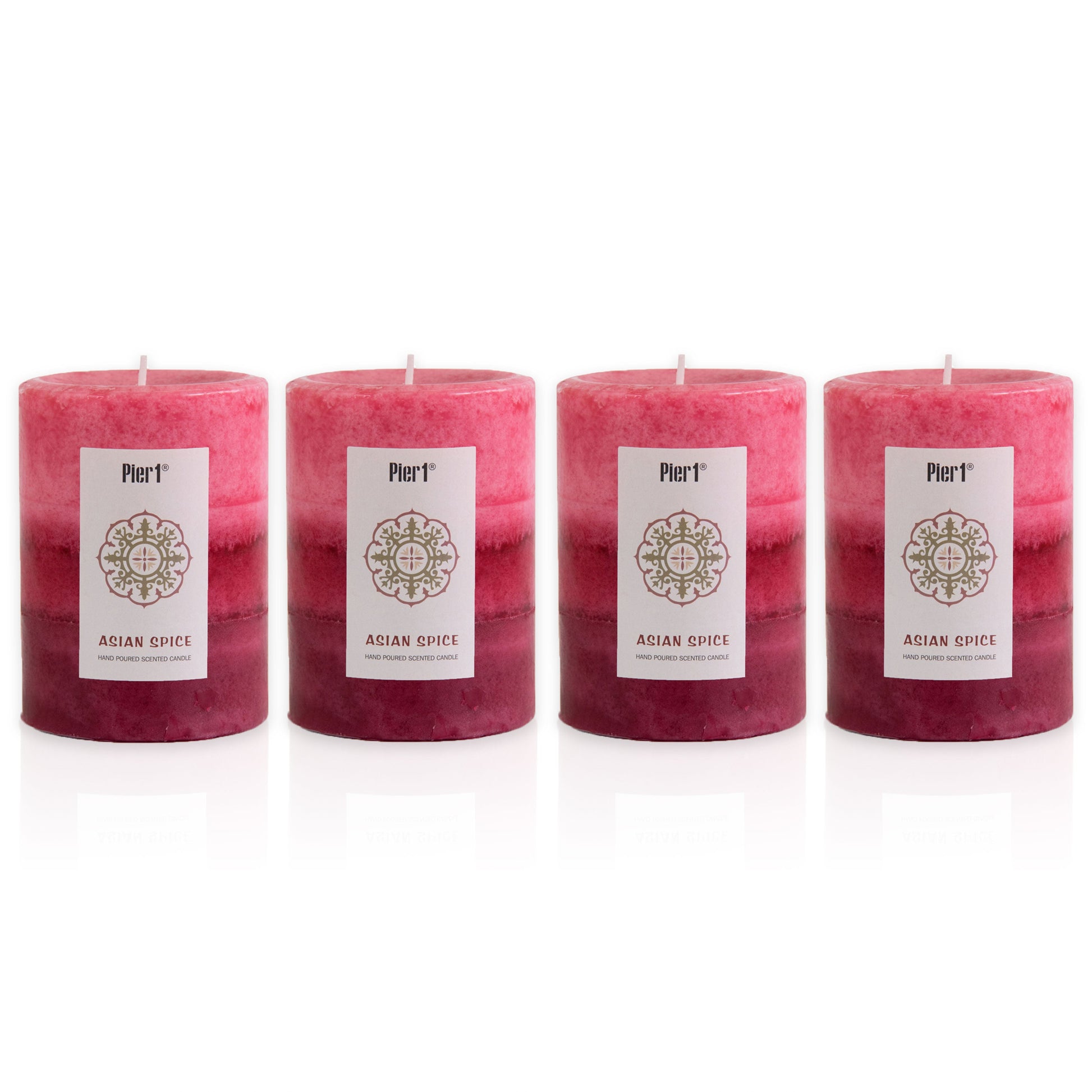 Pier 1 Asian Spice 3x4 Layered Set of 4 Pillar Candles - The Home Resolution