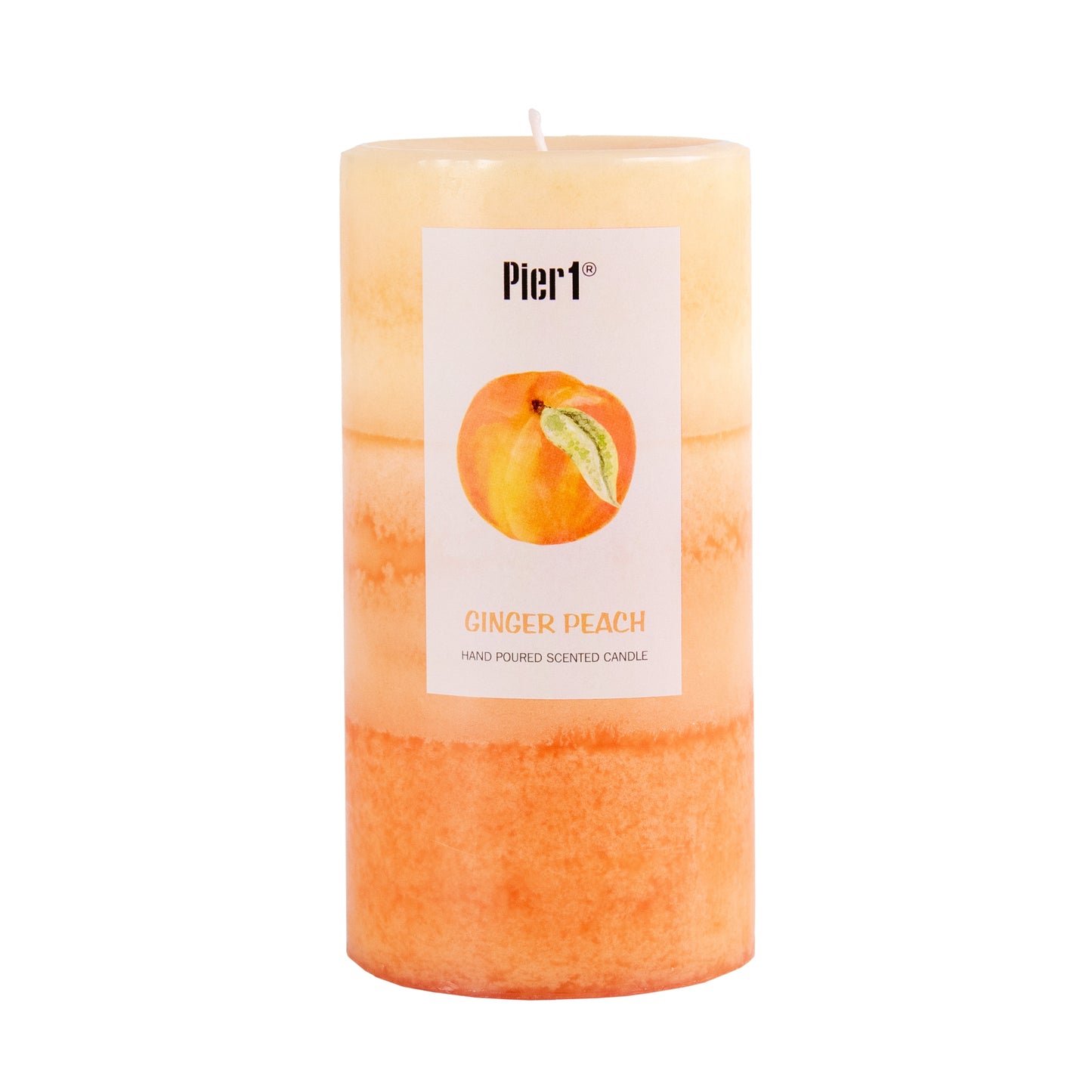 Pier 1 Ginger Peach 3x6 Layered Pillar Candle - The Home Resolution