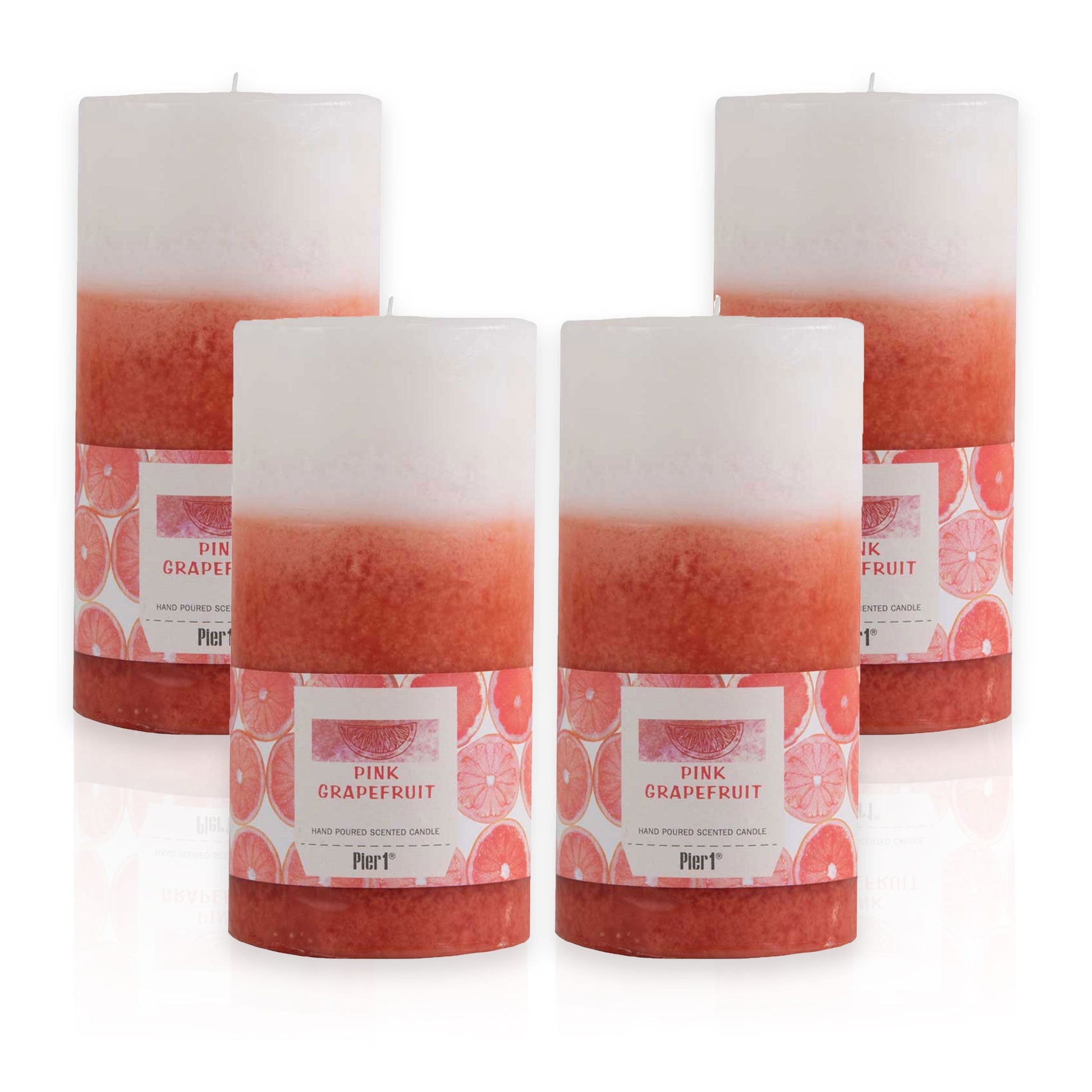 Pier 1 Pink Champagne 3x6 Layered Set of 4 Pillar Candles - The Home Resolution