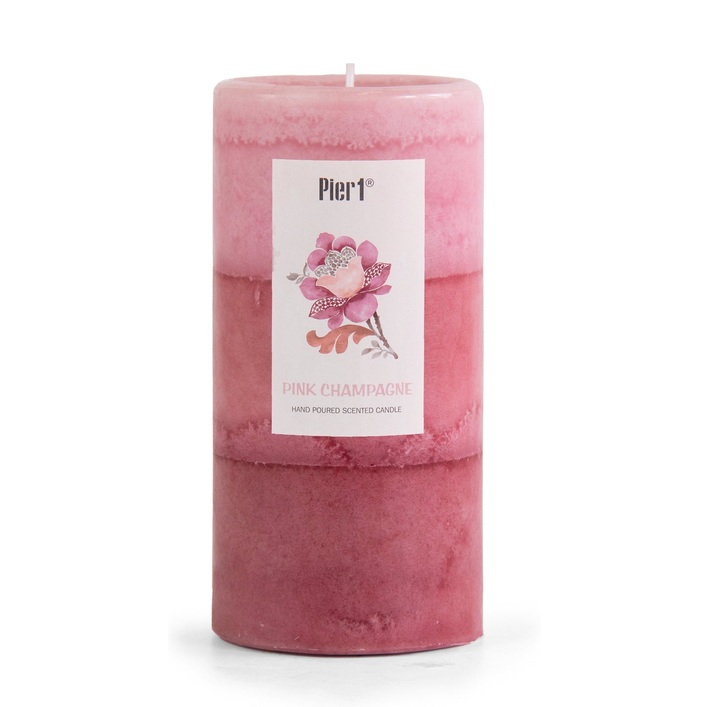 Pier 1 Pink Champagne 3x6 Layered Pillar Candle - The Home Resolution