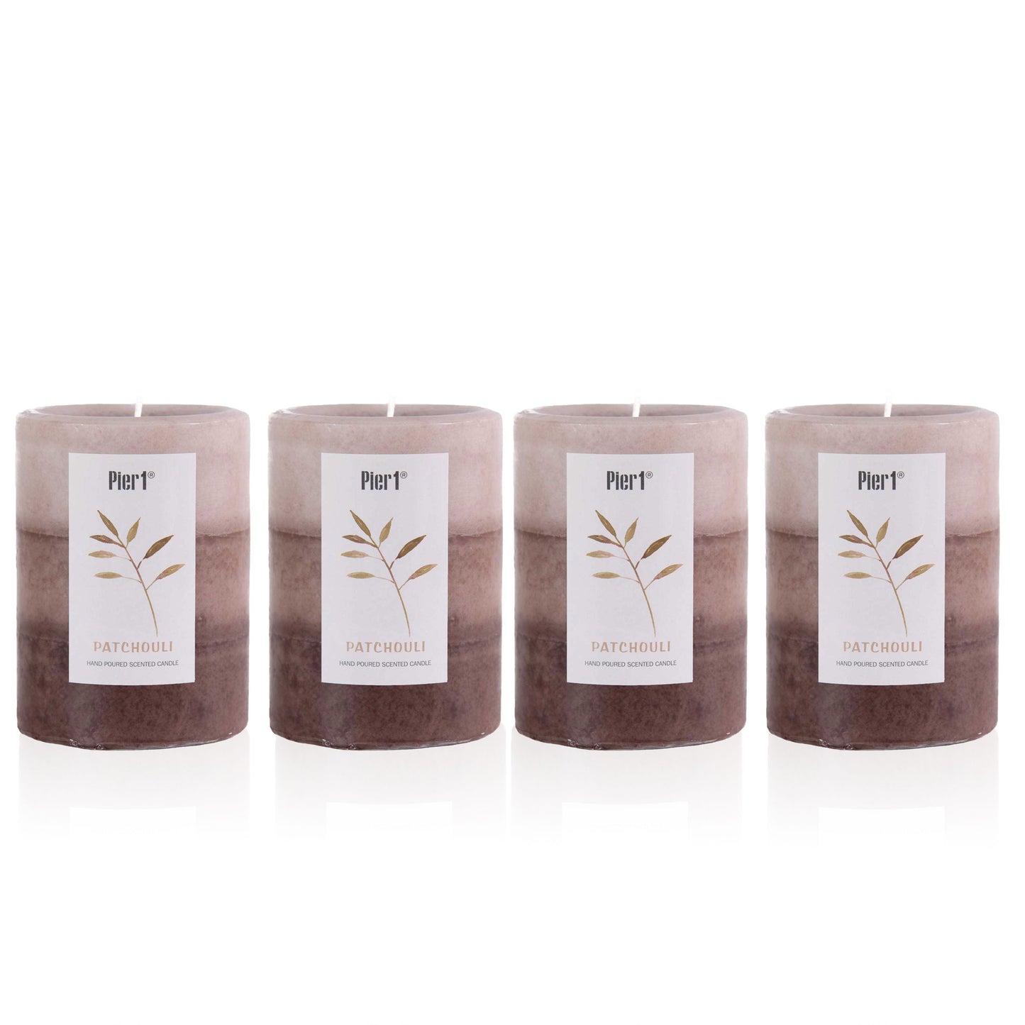 Pier 1 Amber Musk 3x4 Layered Set of 4 Pillar Candles - The Home Resolution