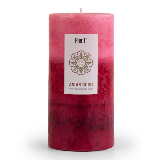 Pier 1 Asian Spice 3x6 Layered Pillar Candle - The Home Resolution