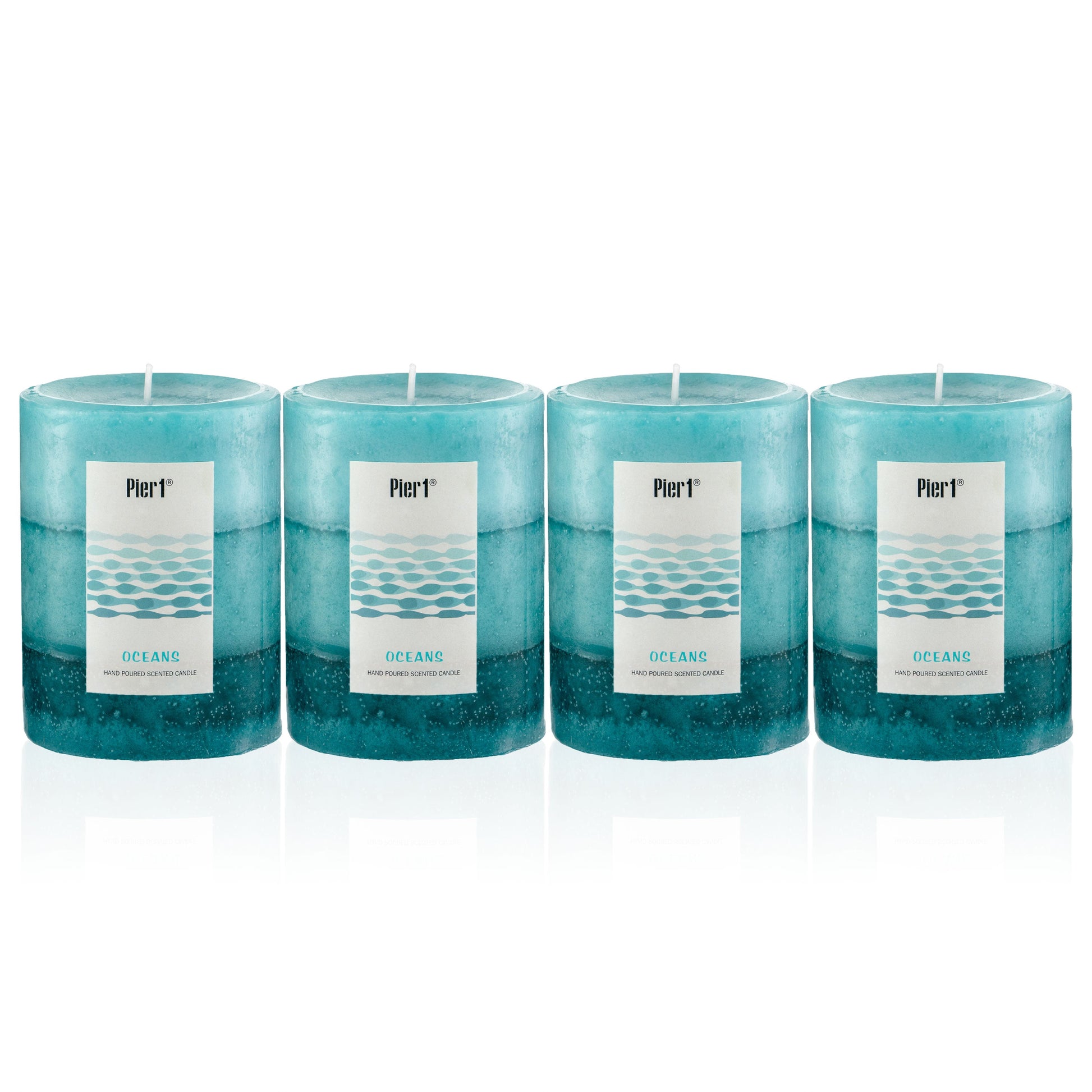 Pier 1 Oceans Layered Pillar Set of 4 Candles - The Home Resolution