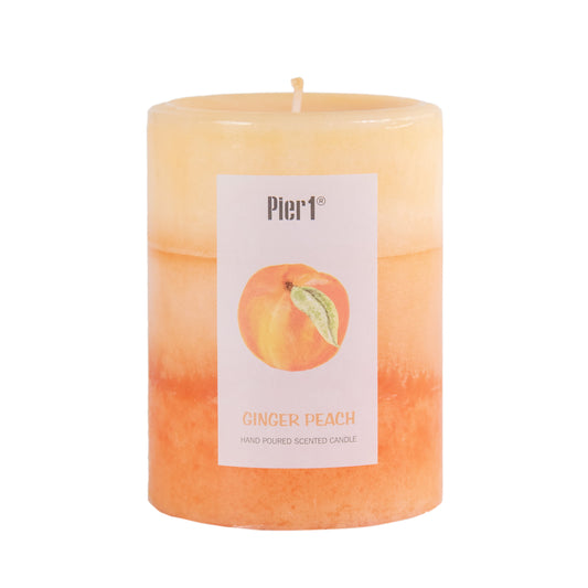 Pier 1 Ginger Peach® 3x4 Layered Pillar Candle - The Home Resolution