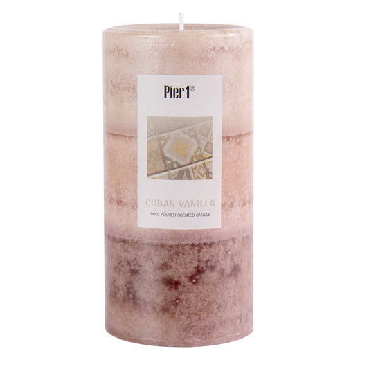 Pier 1 Cuban Vanilla 3x6 Layered Pillar Candle - The Home Resolution