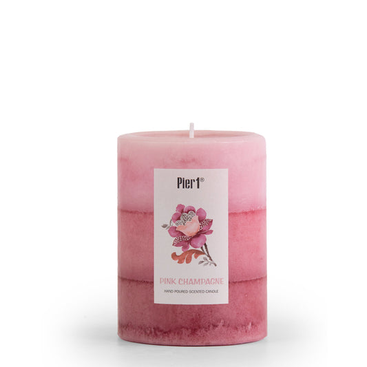 Pier 1 Pink Champagne 3x4 Layered Pillar Candle - The Home Resolution