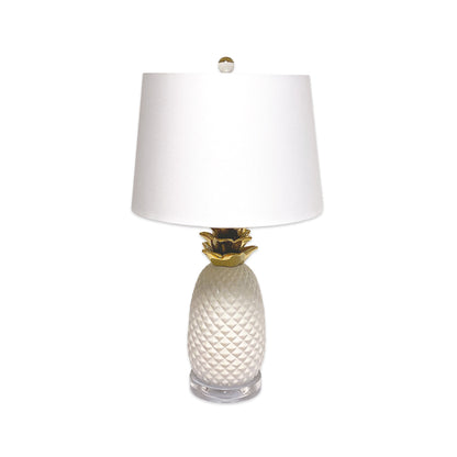 Pier 1 Pineapple White And Gold Ceramic Table Lamp - The Home Resolution